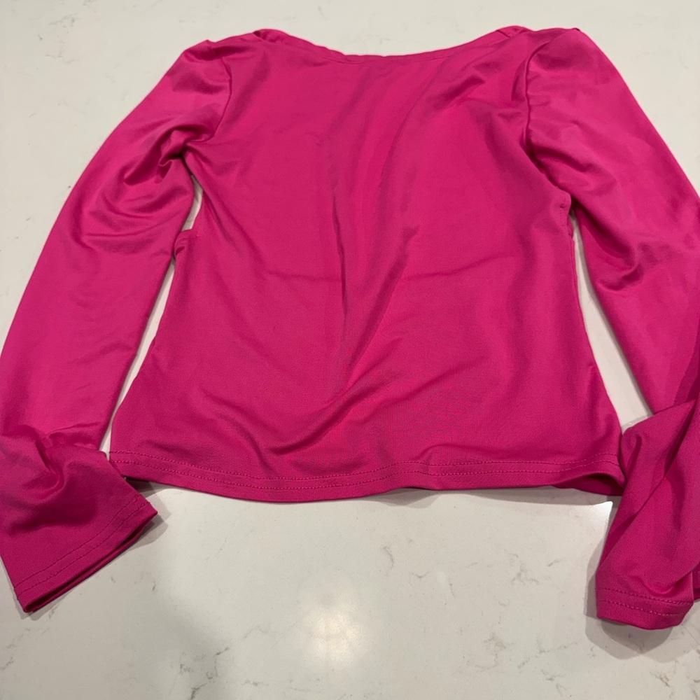 Pink Long Sleeve Top with open back
